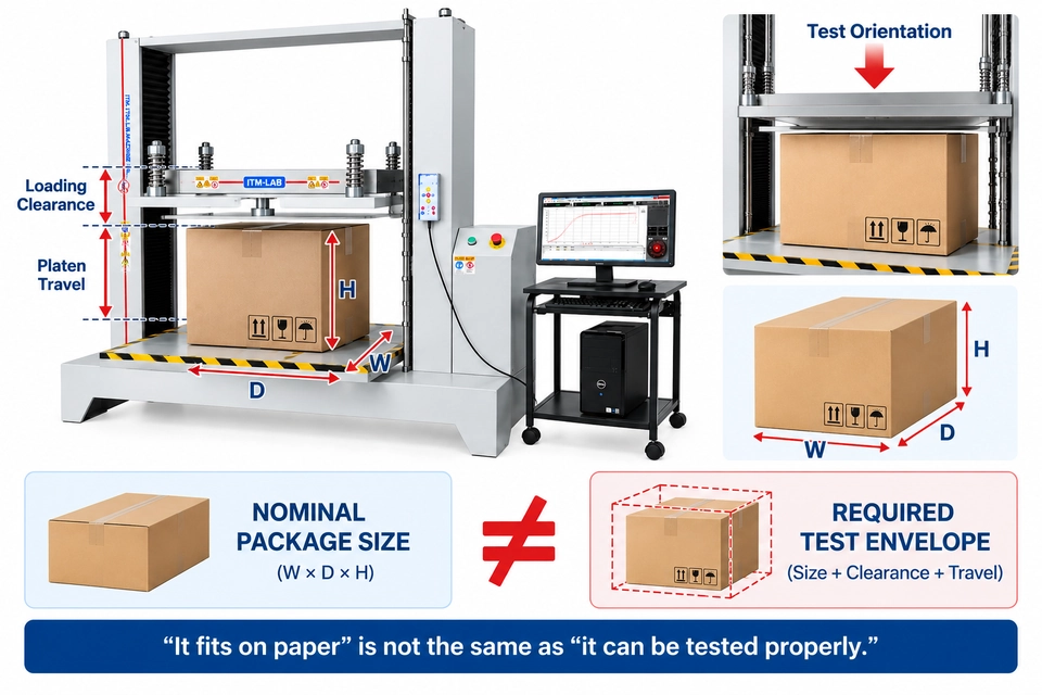 box compression tester test space package package